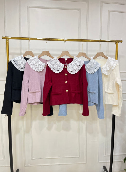 Women Peter Pan Collar Winter Cardigan